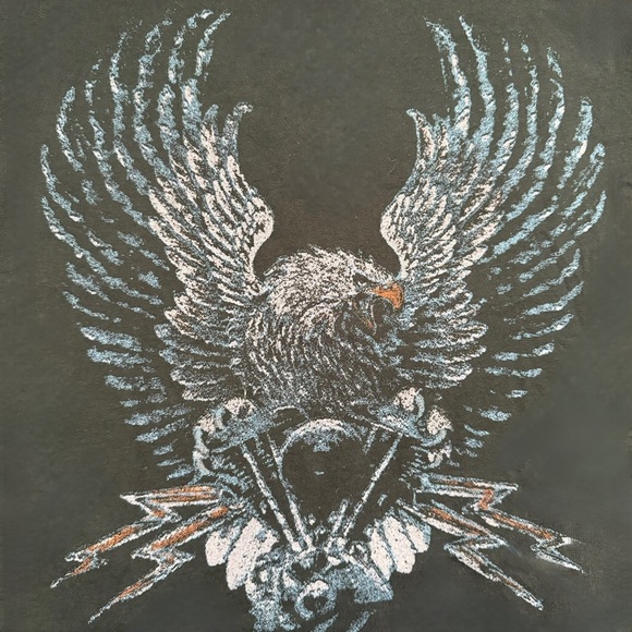 Project Social T Washed Black Eagle Rocker Shoulder Pad Muscle Tee XS-Small - Picture 10 of 12